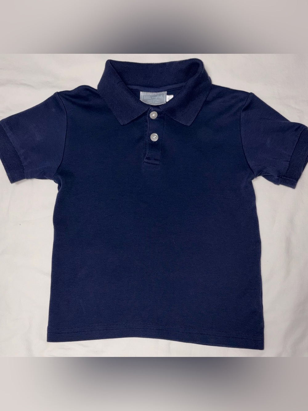 Little English navy Polo shirt very soft 100% cotton sz 4T EUC
